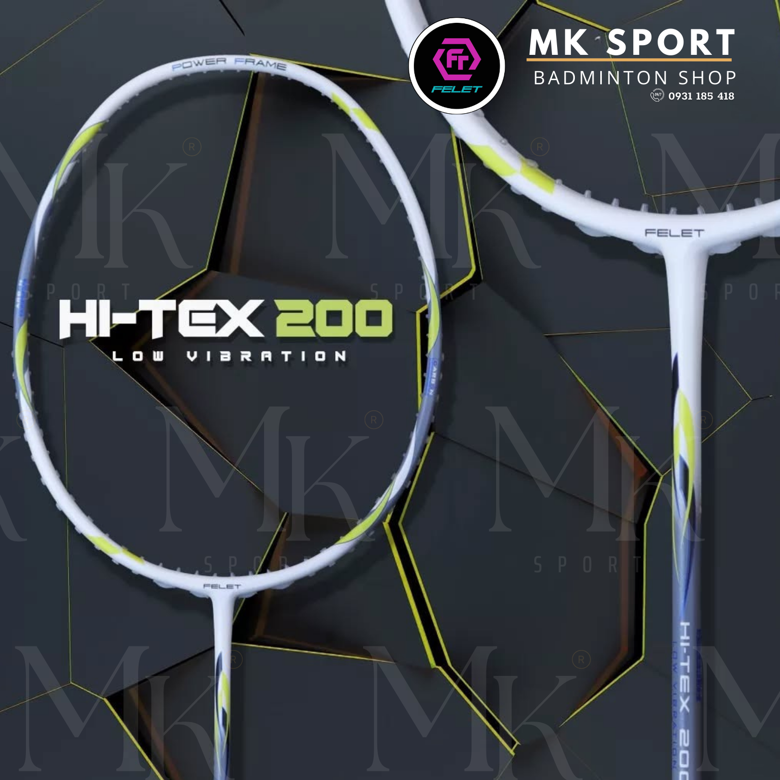 13 Vợt cầu lông Felet Hi-tex 200 - Yellow & White - Ảnh 1