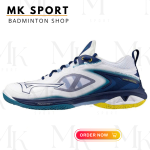 Giày cầu lông Mizuno Wave Claw Neo 3 (71GA247316) Trắng vàng